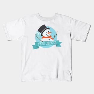 Merry Christmas Snowman Kids T-Shirt